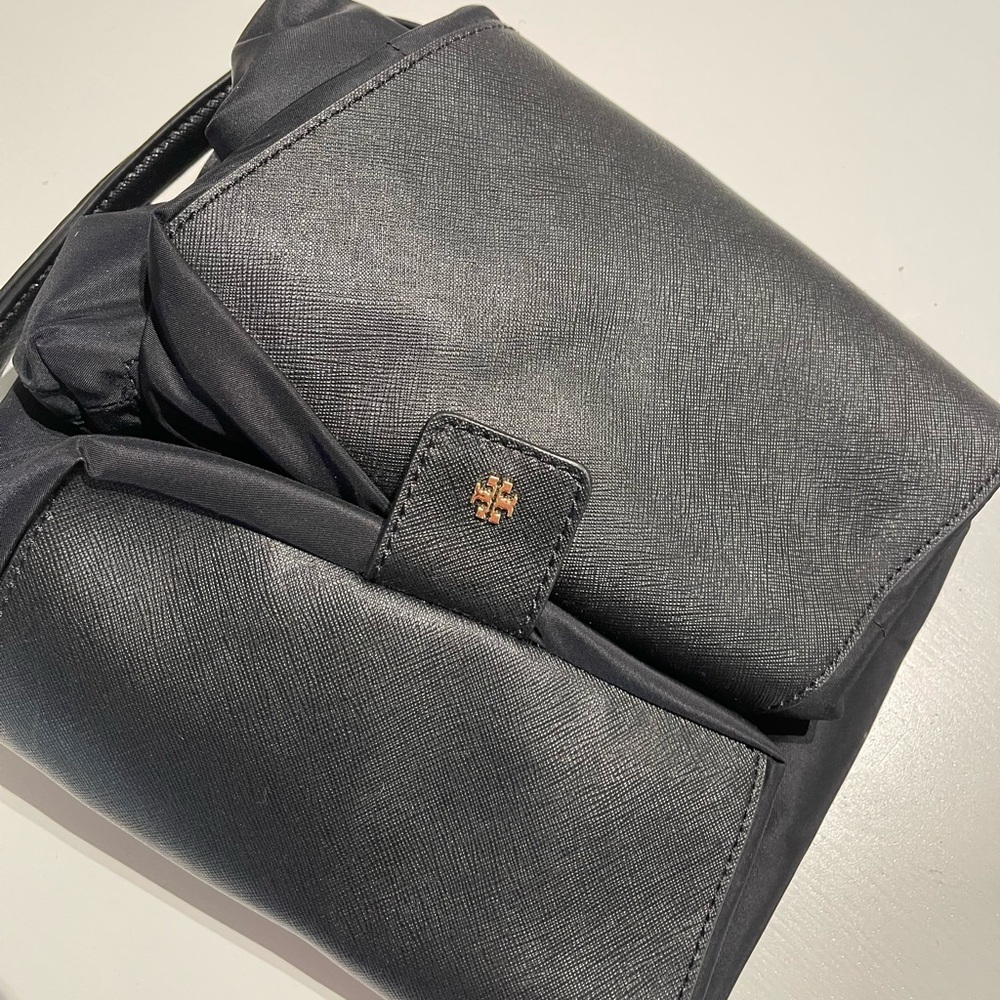 Tory Burch foldable travel weekend bag in black nylon